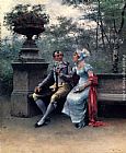 August Wilhelm Nikolaus Hagborg A Lovers' Quarrel painting